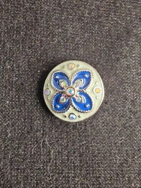 STYLE DOTS Original Blue Enamel Floral Snap - Women Jewlery